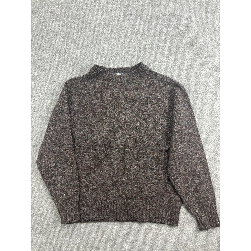 Knights Bridge Sweater Mens Large Brown Wool Crewneck Pullover Made Scotland